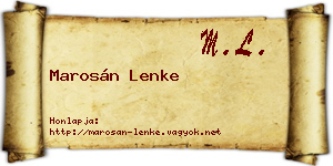 Marosán Lenke névjegykártya